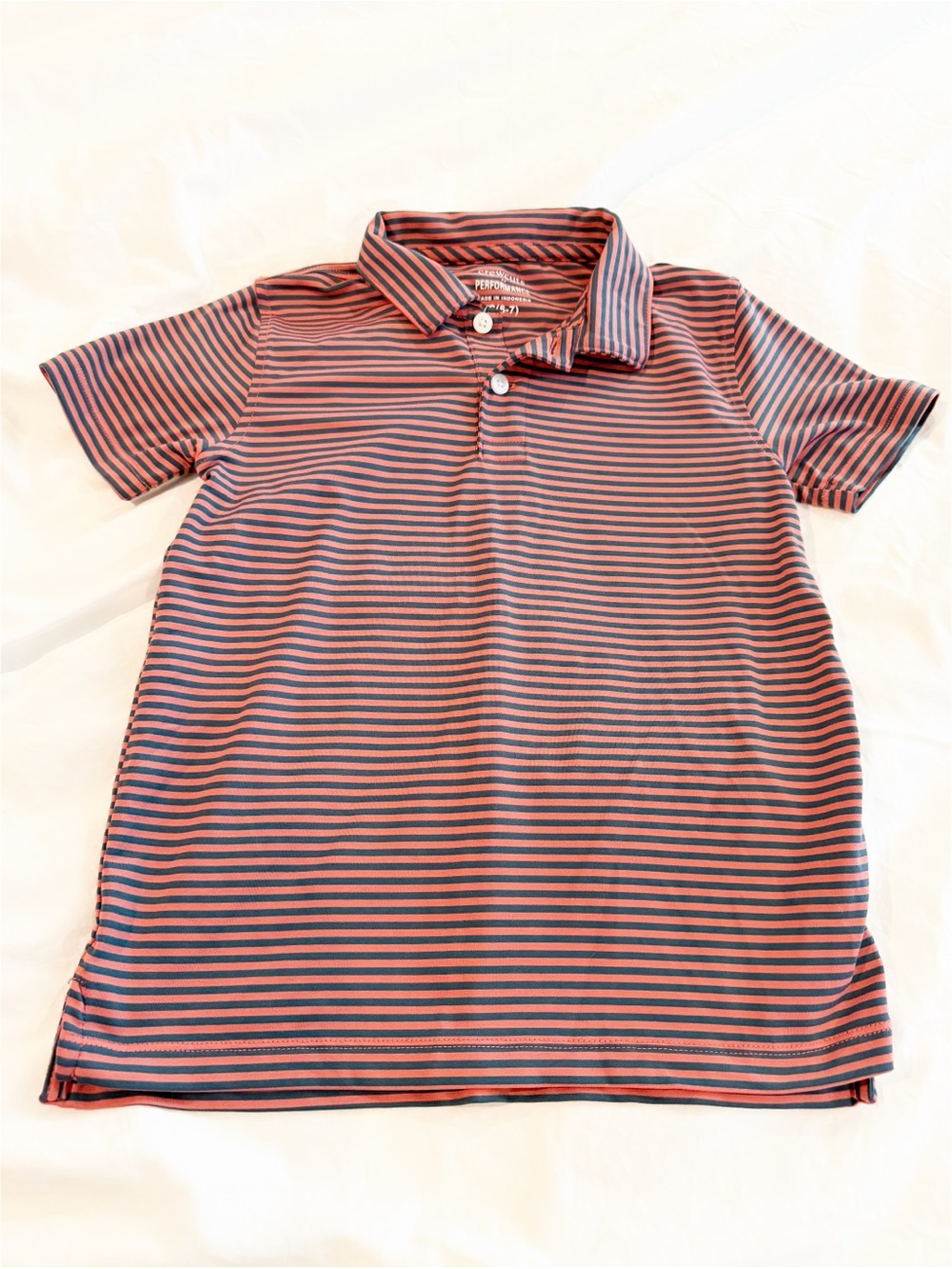 Crewcuts Boys Red and Navy Striped Golf Polo